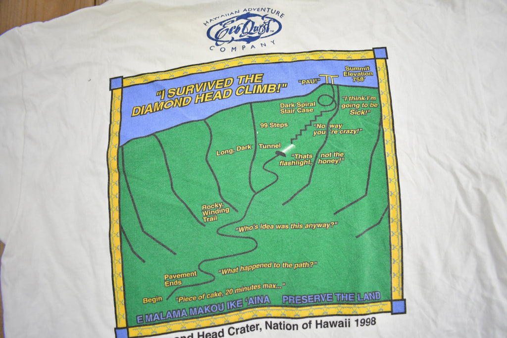 Vintage 1998 Diamond Head Summit Club Nation Of Hawaii Souvenir T Shirt