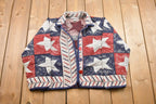 Vintage 1990s Stars Patch Work Cardigan Blazer