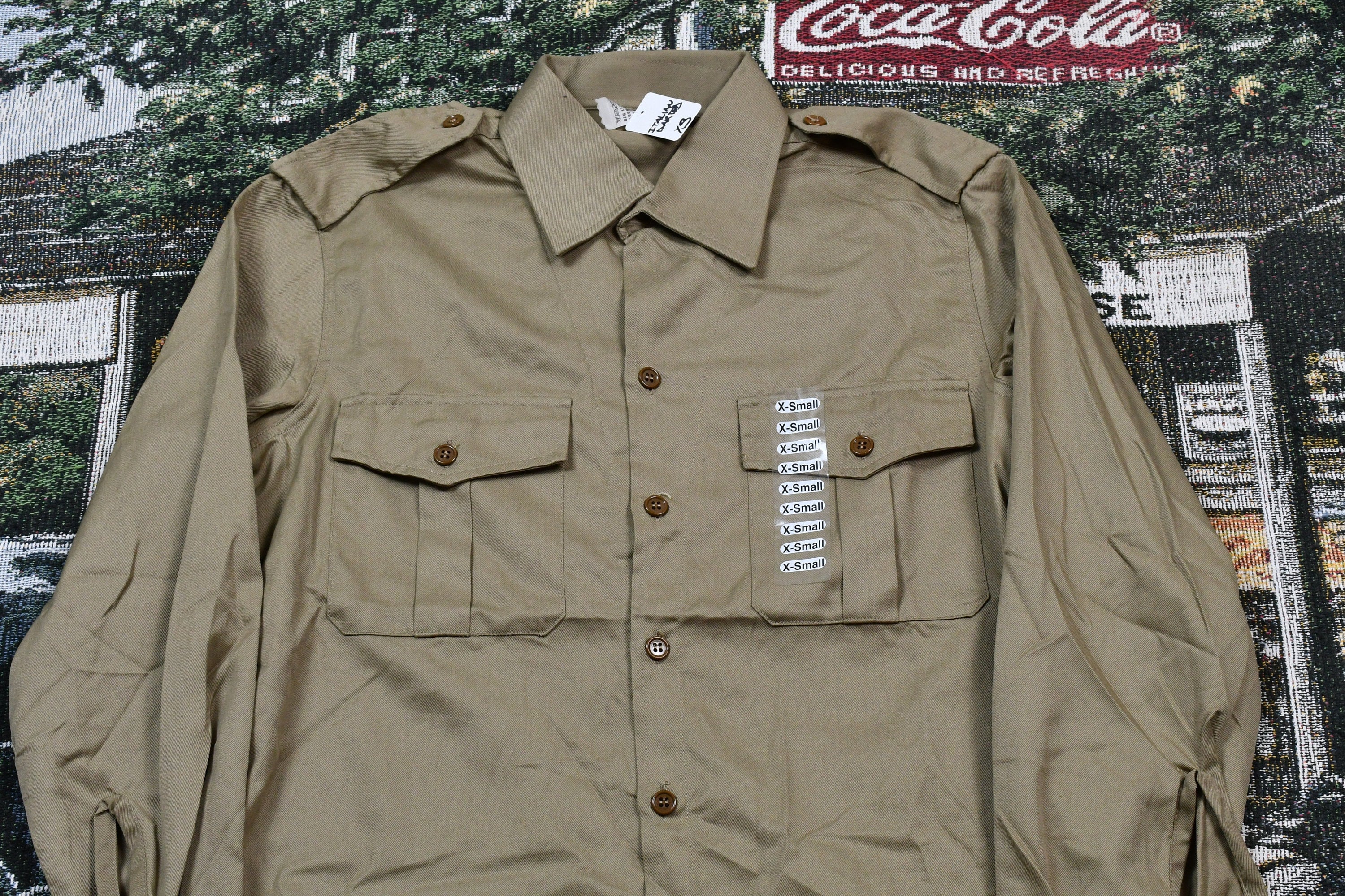 Vintage Khaki Uniform Button Up Shirt