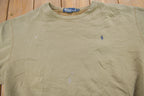 Vintage 1990s Ralph Lauren Small Pony Olive Crewneck Sweatshirt