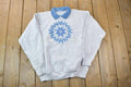 Vintage 1990s Mandala Snowflake Double Collar Cute Christmas Crewneck Sweater