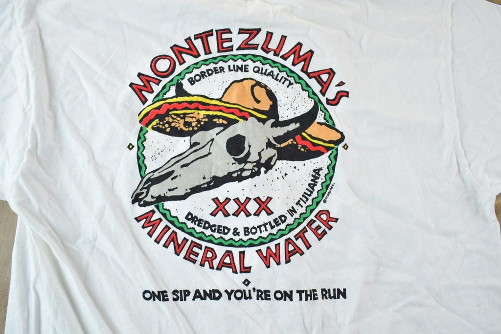 Vintage 1980s Crazy Shirts Montezumas Mineral Water Souvenir Single Stitch Graphic Print T-Shirt