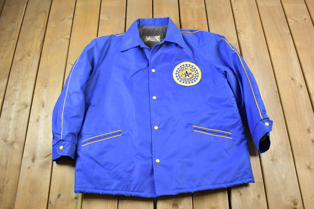Vintage 1990s Local 199 UAW St Catherines Club Jackets By Outdoor Jackets Toronto Windbreaker Button Up Jacket