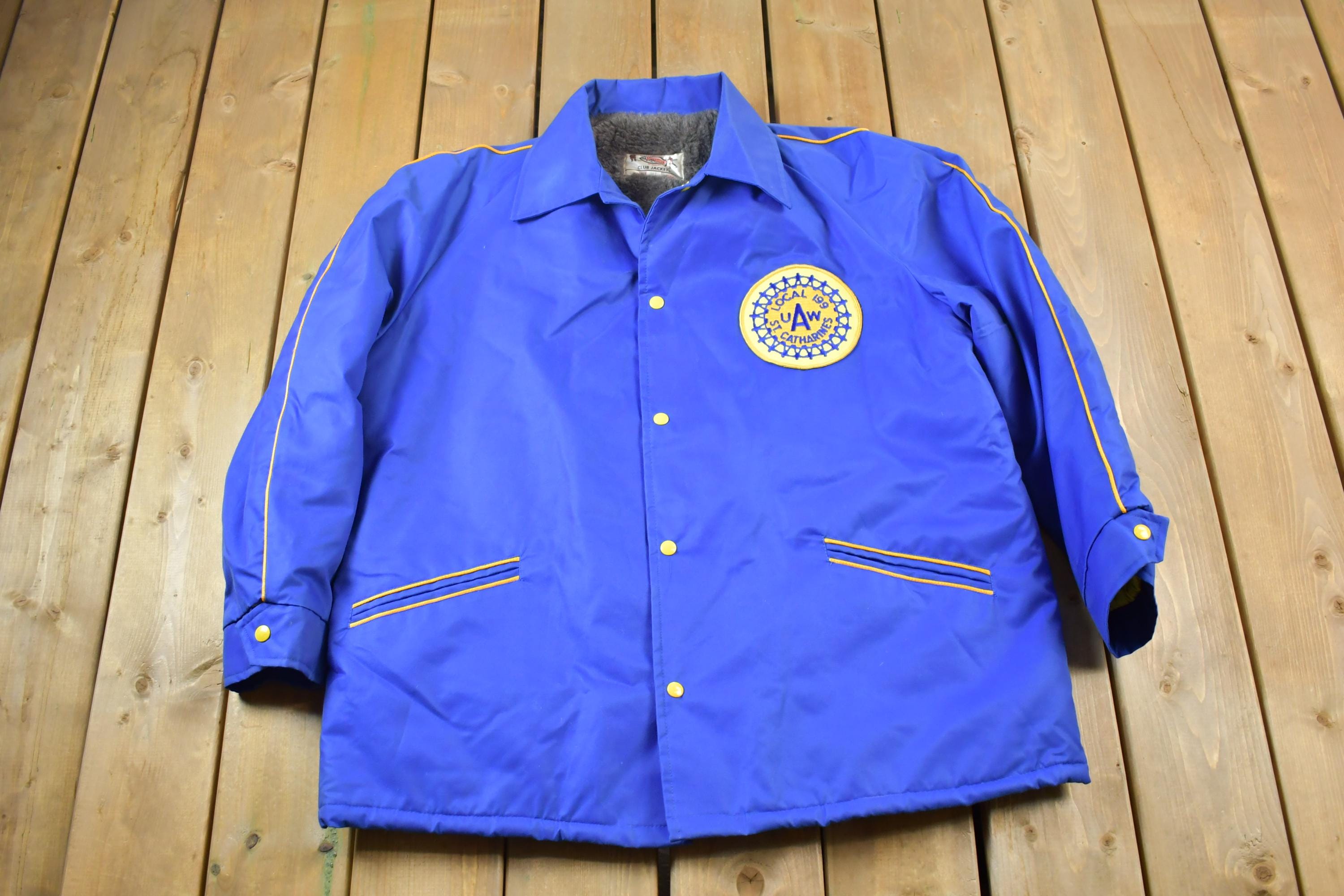 Vintage 1990s Local 199 UAW St Catherines Club Jackets By Outdoor Jackets Toronto Windbreaker Button Up Jacket