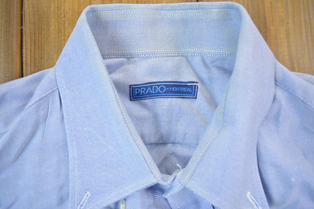 Vintage 1990s Blank Blue Prado Button Up Shirt