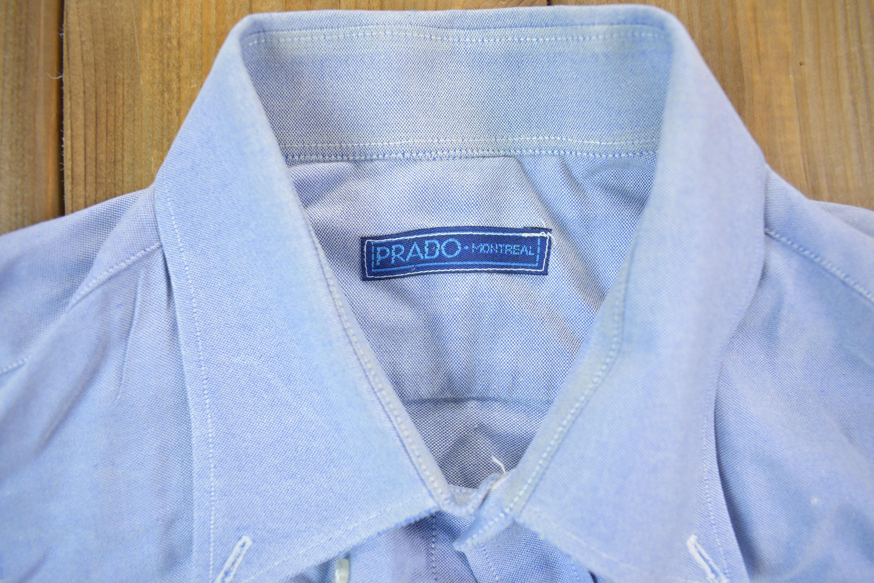 Vintage 1990s Blank Blue Prado Button Up Shirt
