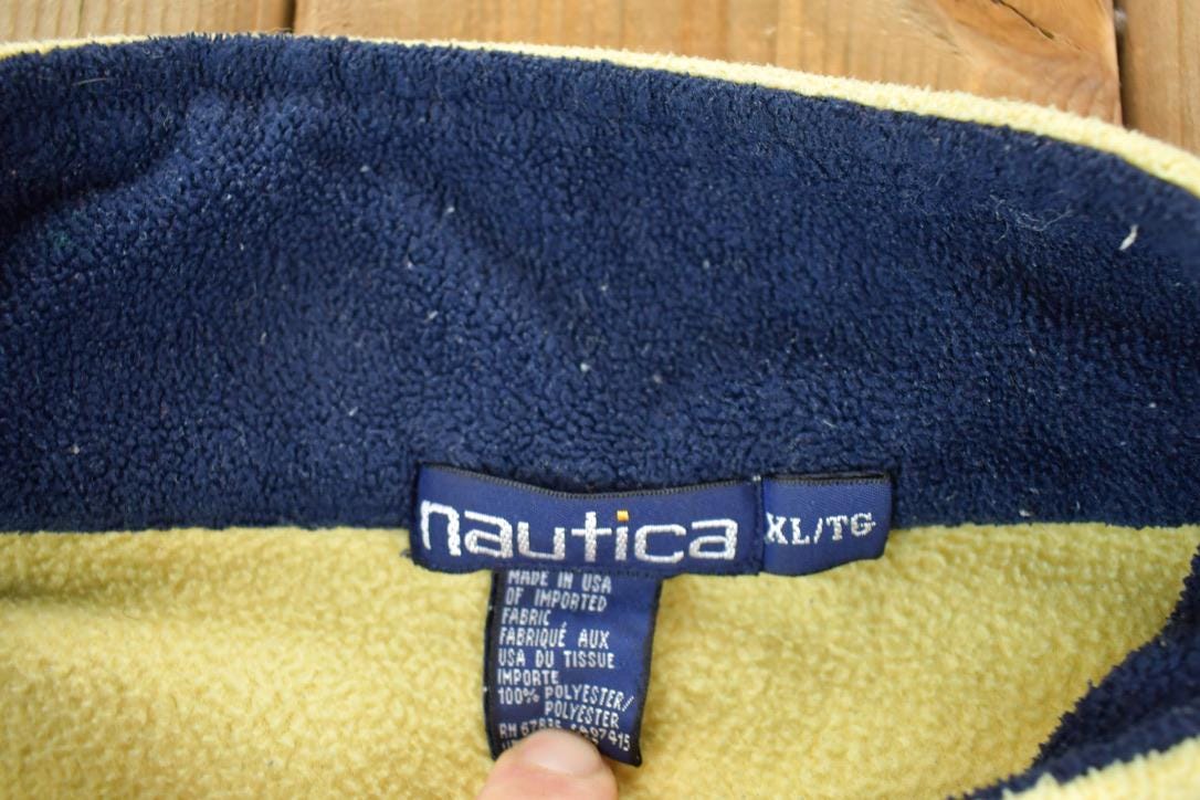 Vintage 1990s Nautica Fleece Quarter Zip Sweater / Outdoorsman / 90s Sweater / Streetwear / Hiking / Fleece Zip up