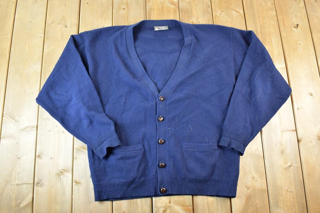 Vintage Lambswool Knit Cardigan Sweater - 1990s Mens Large