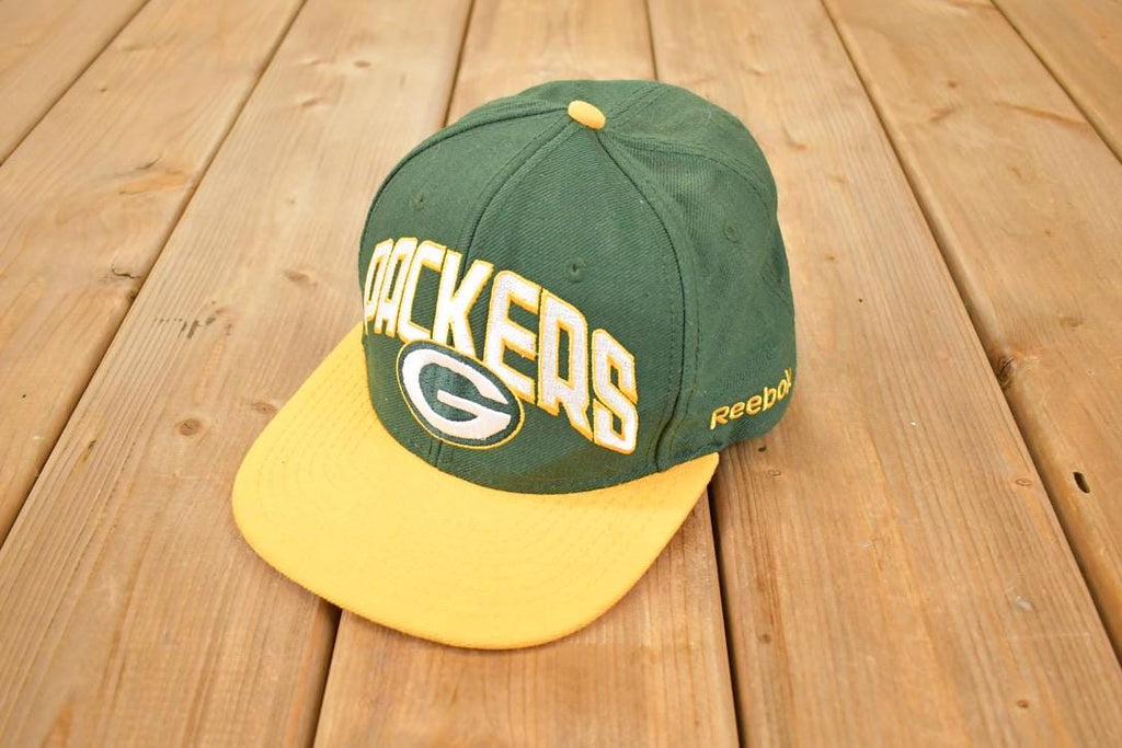 Vintage Y2K Reebok Green Bay Packers NFL Snapback Hat / 2000's Embroidered Football Sportswear Cap / Team Apparel