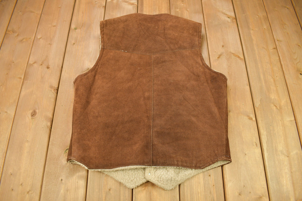 Vintage 1980s Texco Sherpa Lined Denim Button Up Vest