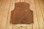 Vintage 1980s Texco Sherpa Lined Denim Button Up Vest