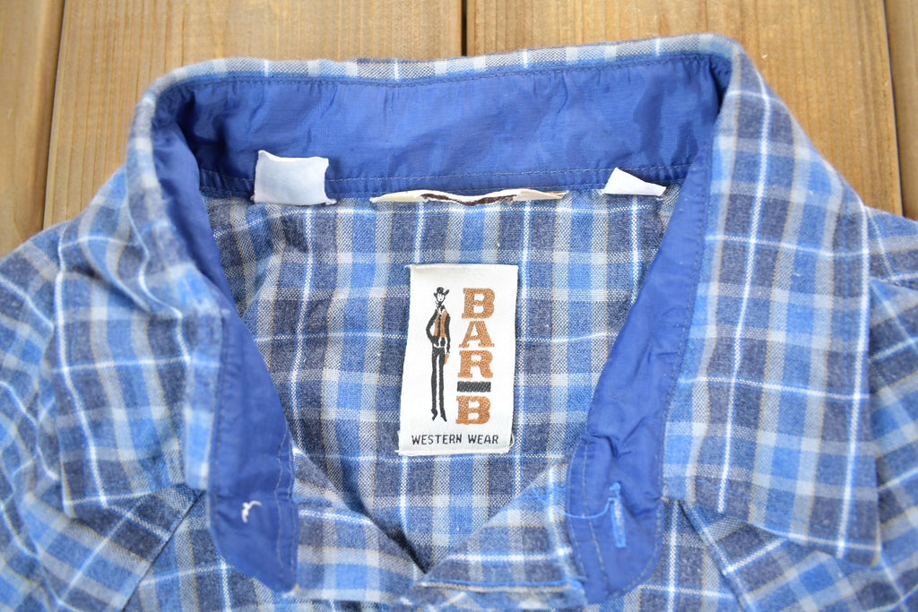 Vintage 1990s Blue Plaid Button Up Shirt