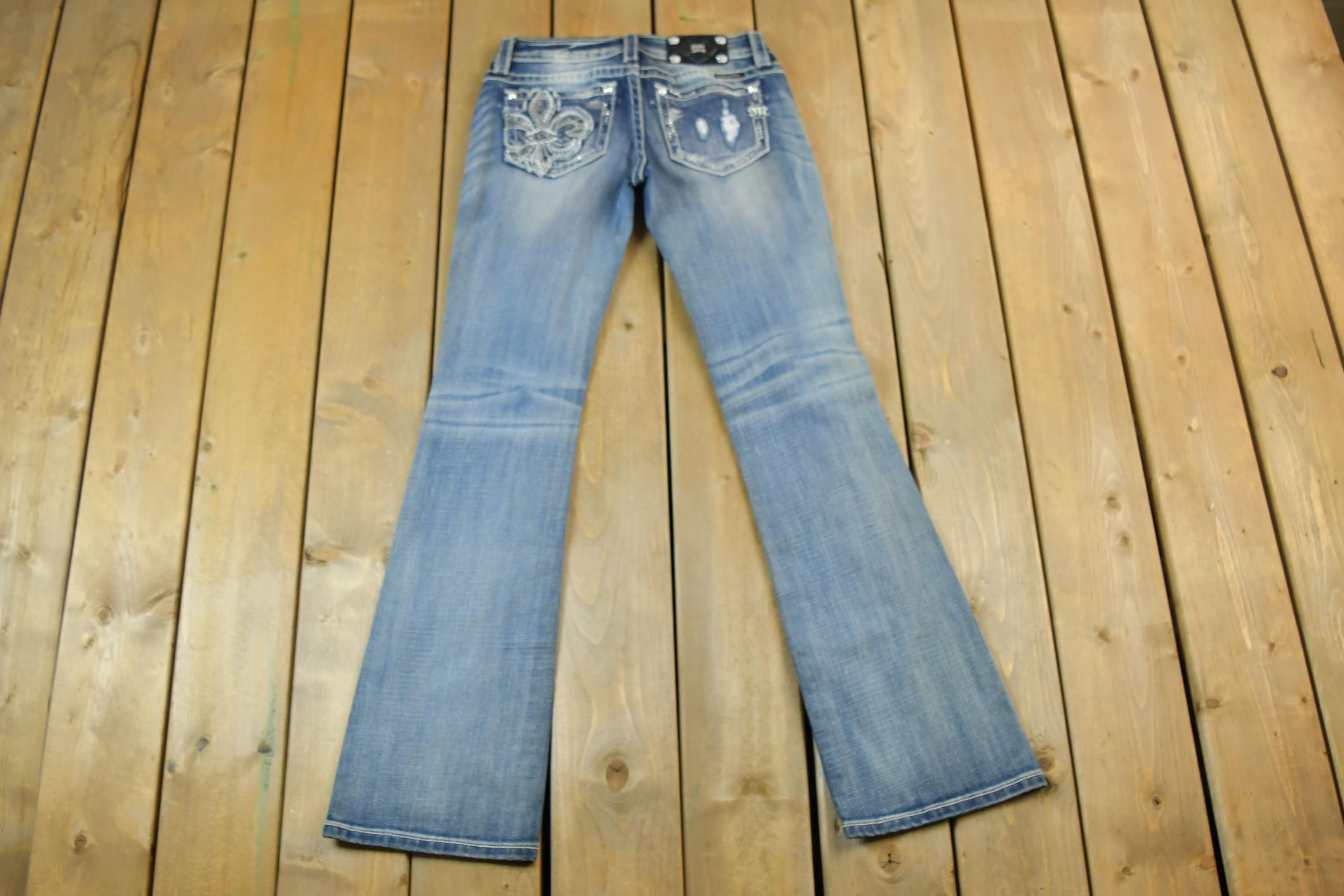 Vintage Y2K Miss Me Bedazzled Low Rise Jeans Size 26x31