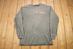 Vintage 1990s Harley Davidson Motorcycles Sarnia Ontario Long Sleeve Henley T-Shirt