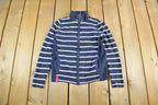 Vintage 1990s Lauren Ralph Lauren Active Knit Full Zip Sweater Women's Small / Striped Sweater / Polo
