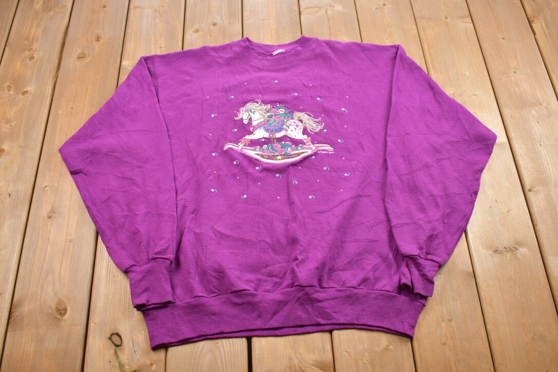 Vintage 1990s Rocking Horse Crewneck Sweater