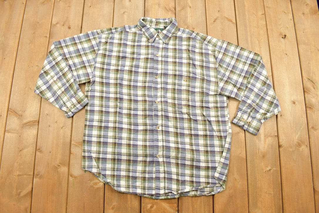 Vintage 1990s Flannel Button Up Shirt