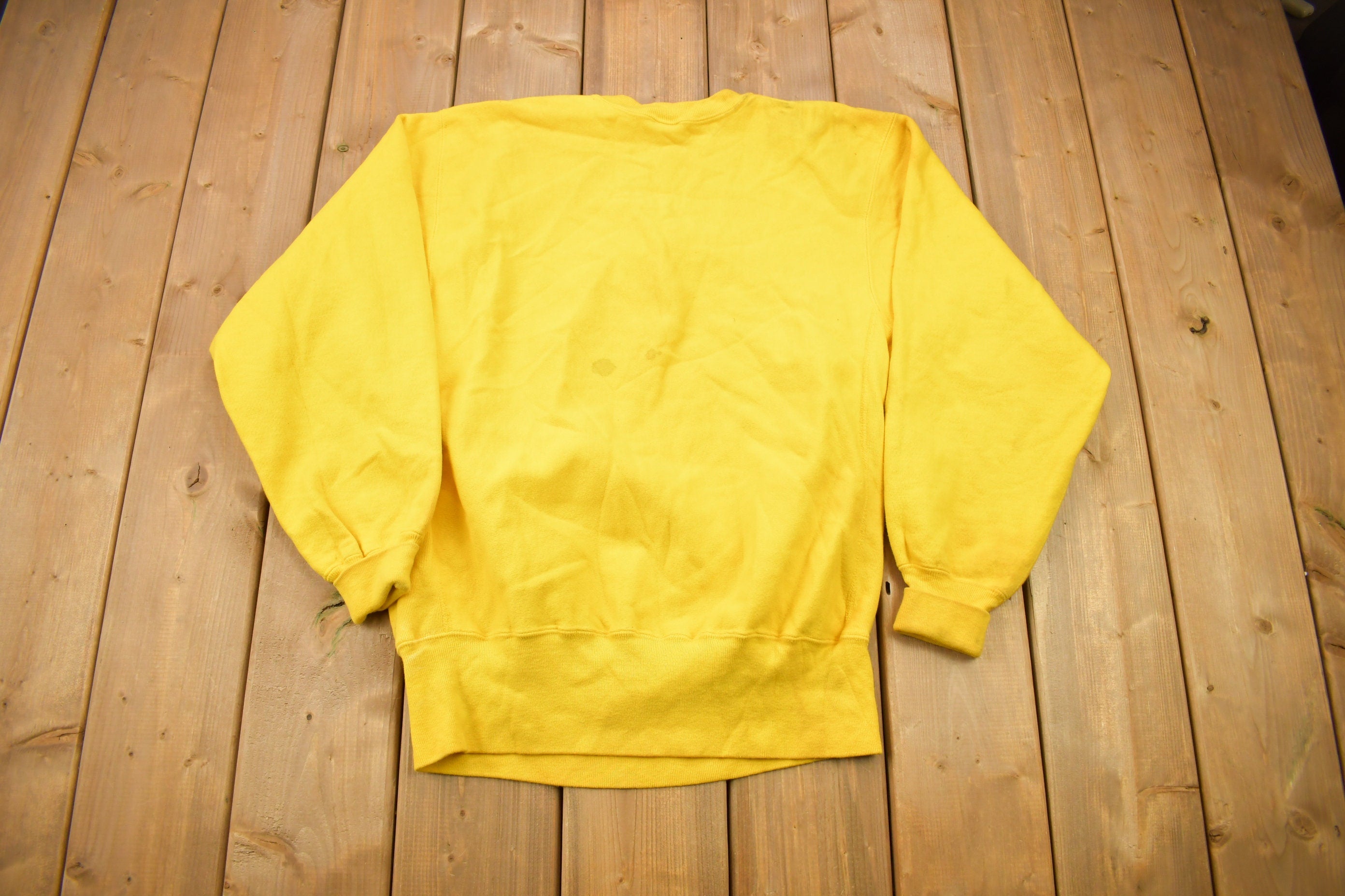 Vintage 1990s Blank Yellow Champion Reverse Weave Crewneck