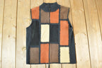Vintage 1990s Designer Studio Knit Abstract Pattern Crewneck Sweater Vest
