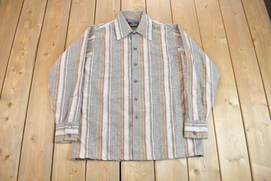 True Vintage 1970s Puritan Aqua Plus Striped Button Up Shirt