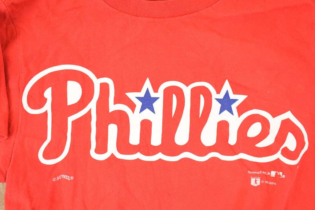Vintage 1990s Nutmeg Philadelphia Phillies MLB Graphic Print Souvenir T-Shirt Women's M