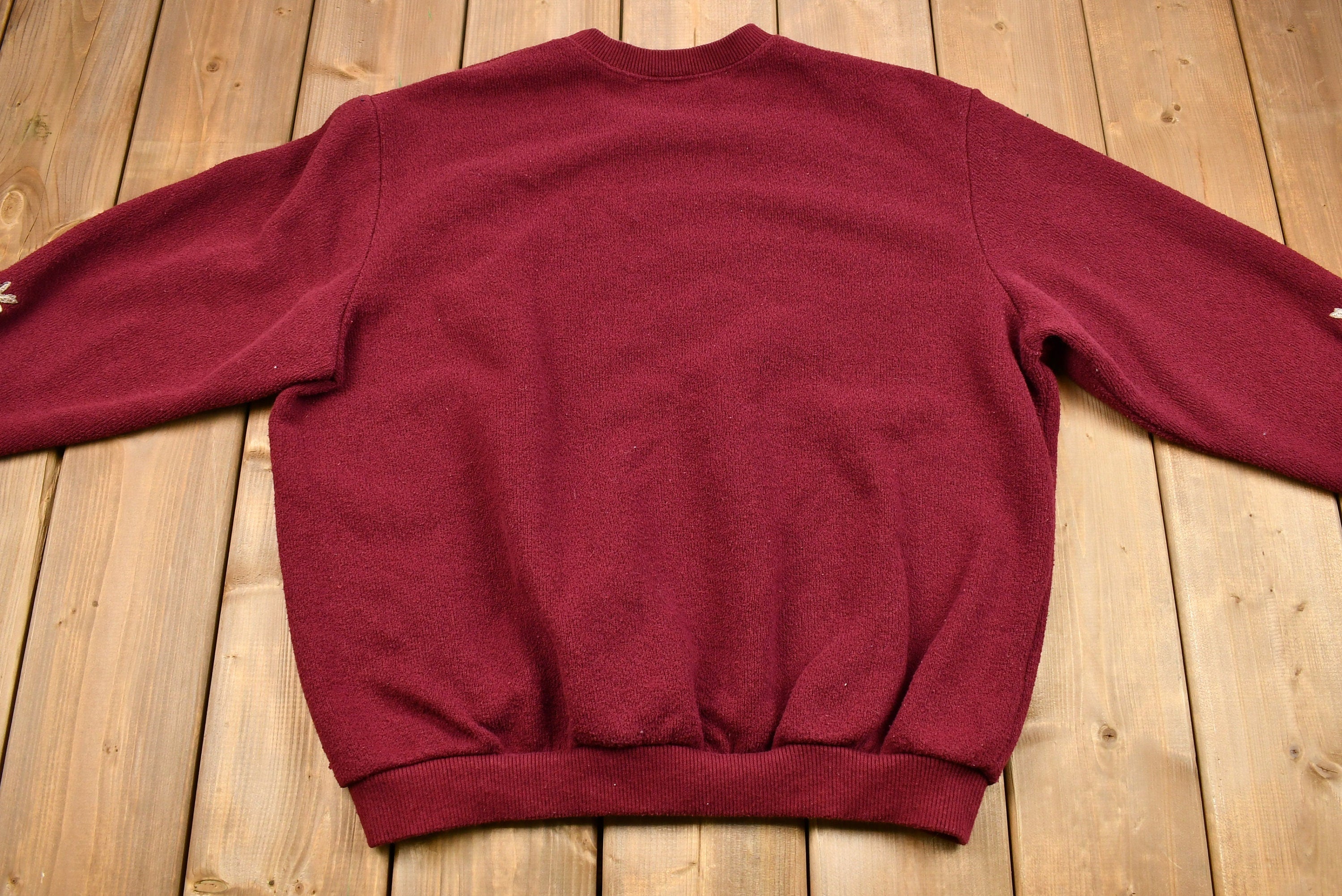 Vintage 1990s Bon Worth Floral Embroidered Double Crewneck Sweatshirt
