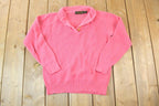 Vintage 1990s Eddie Bauer Knit Abstract Pattern Collared Crewneck Sweater
