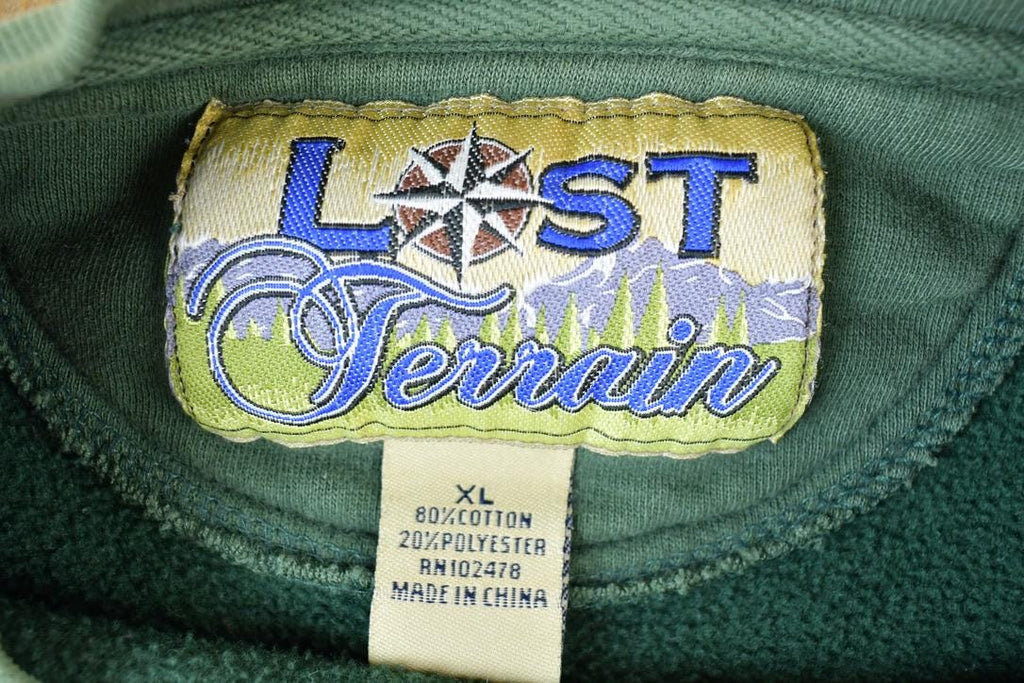 Vintage 1990s Lost Terrain Whitetail Deer Outdoorsman Crewneck Sweatshirt