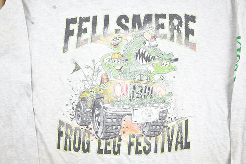 Vintage 1990s Fellsmere Florida Kiss My Frog Long Sleeve T Shirt / 90s Crewneck / Souvenir Sweater / Streetwear / Travel And Vacation