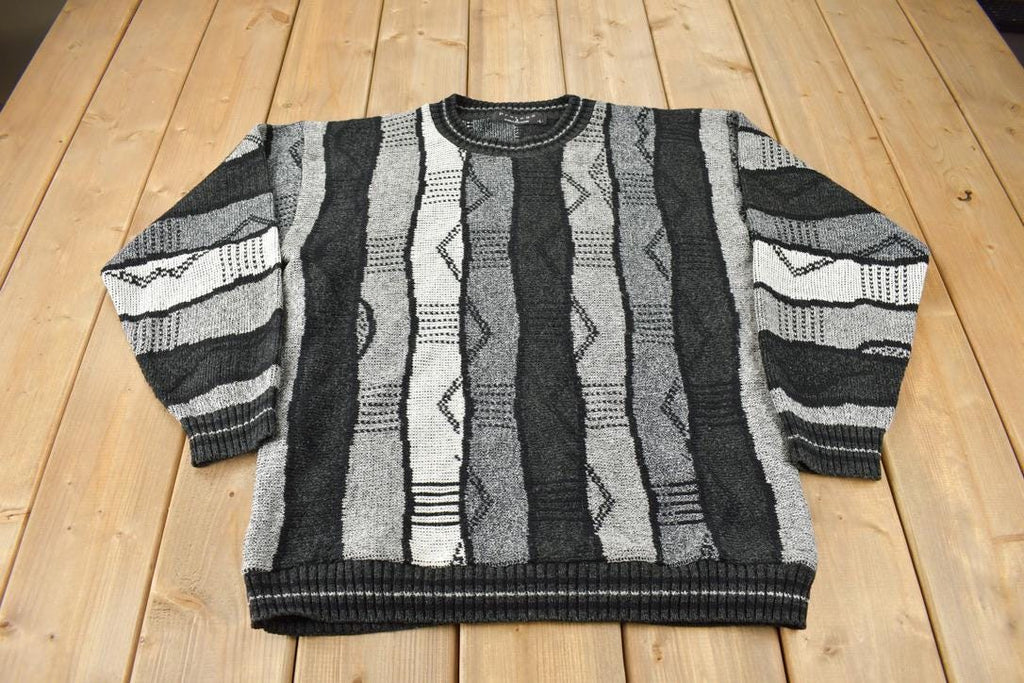 Vintage 1990s Protégé 3D Cable Knit Crewneck Sweater