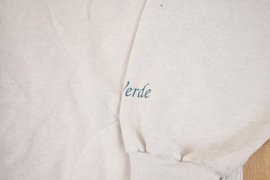 Vintage 1990s Art Unlimited Abstract AOP Graphic Print Button Up Crewneck Sweatshirt Men's L / Made In USA / 90's Double Collar Sweater