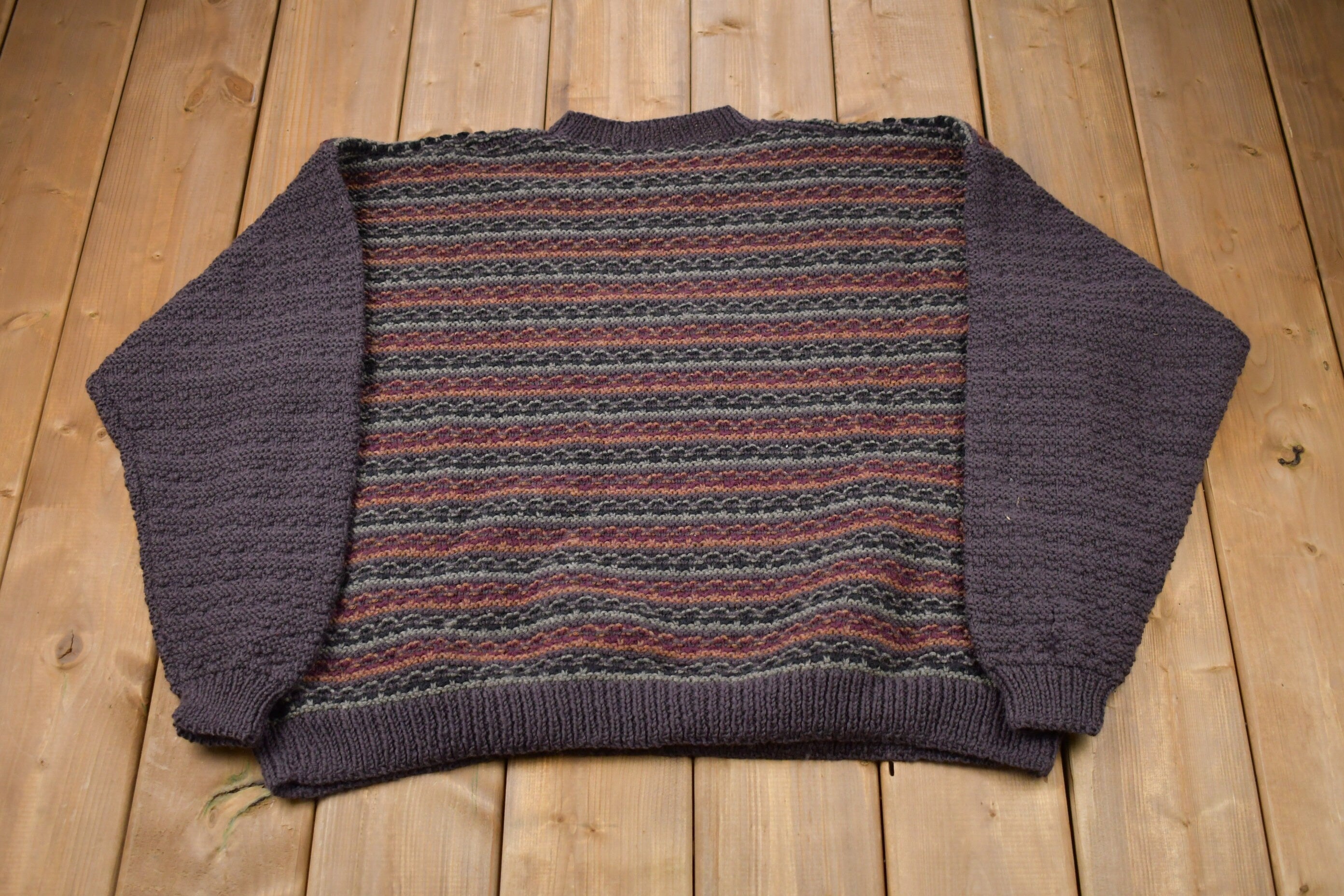 Vintage 1990s Striped Knitted Sweater