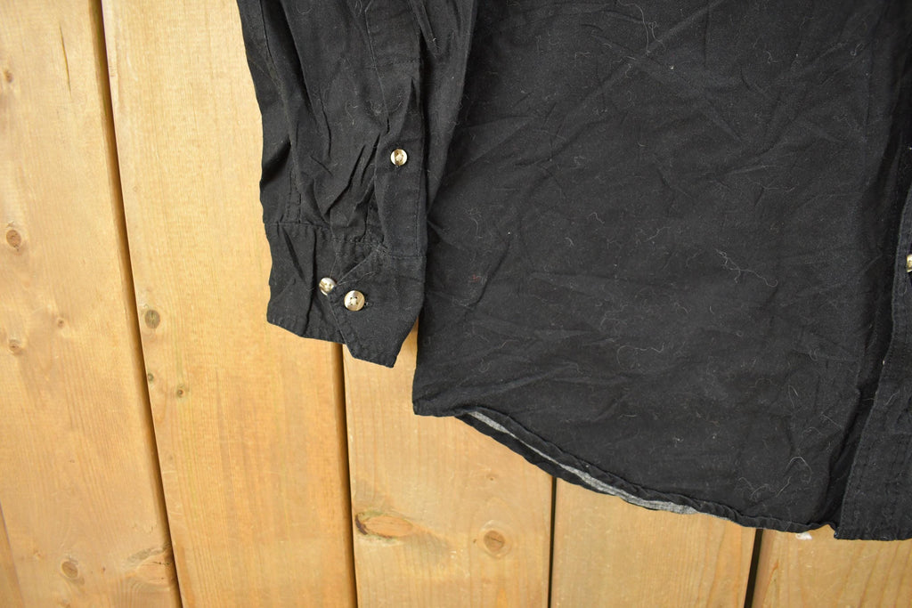 Vintage 1990s Express Rider Western Shirt Horse Theme Pearl Snap Button Up Shirt Men's Large  Vintage Cowboy Shirt  Rodeo Shirt