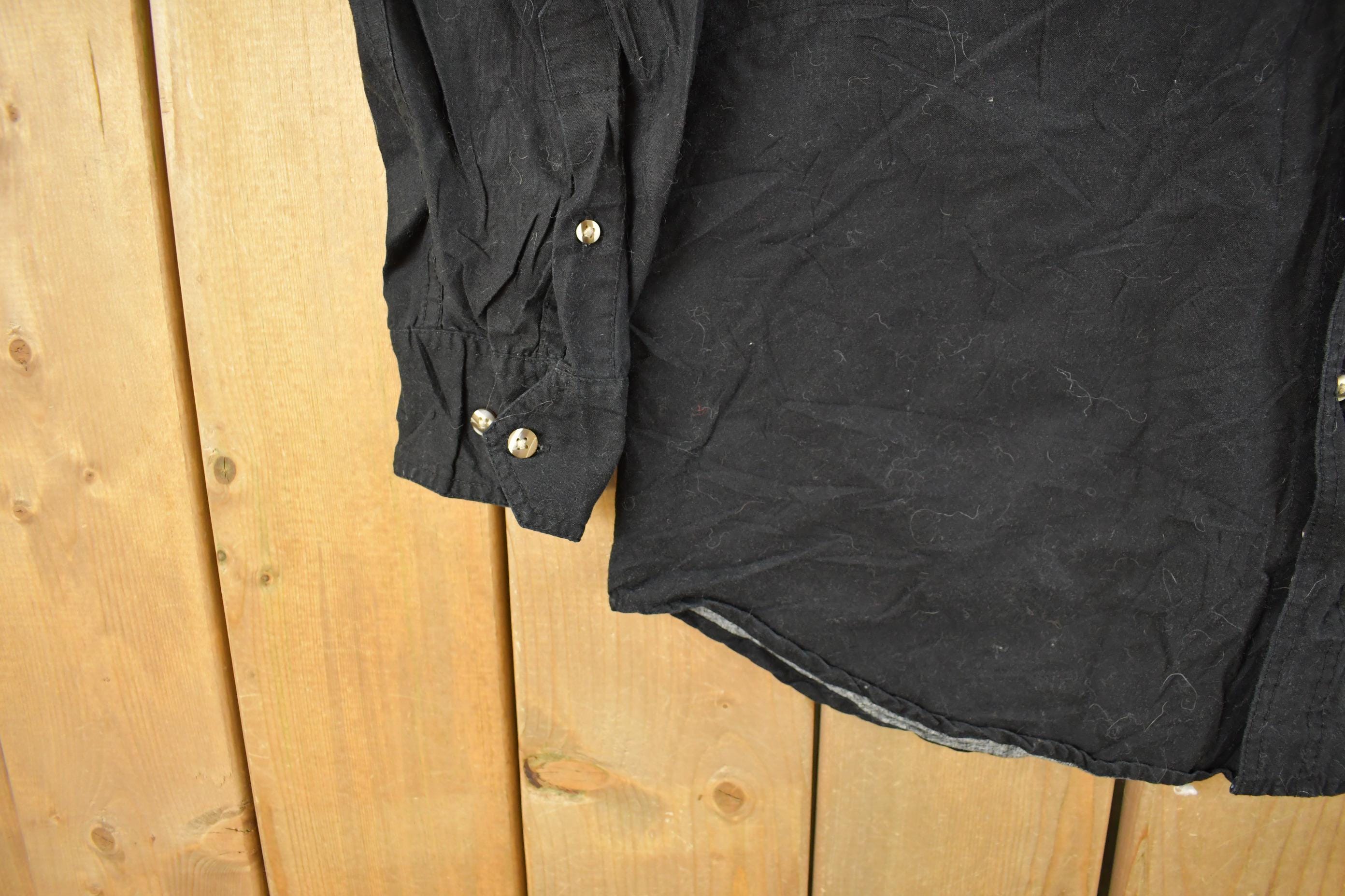 Vintage 1990s Express Rider Western Shirt Horse Theme Pearl Snap Button Up Shirt Men's Large  Vintage Cowboy Shirt  Rodeo Shirt