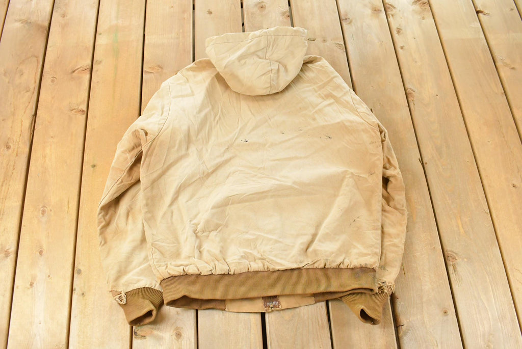 Vintage 1980s Carhartt Sun Faded Canvas Hooded Jacket Men's Large