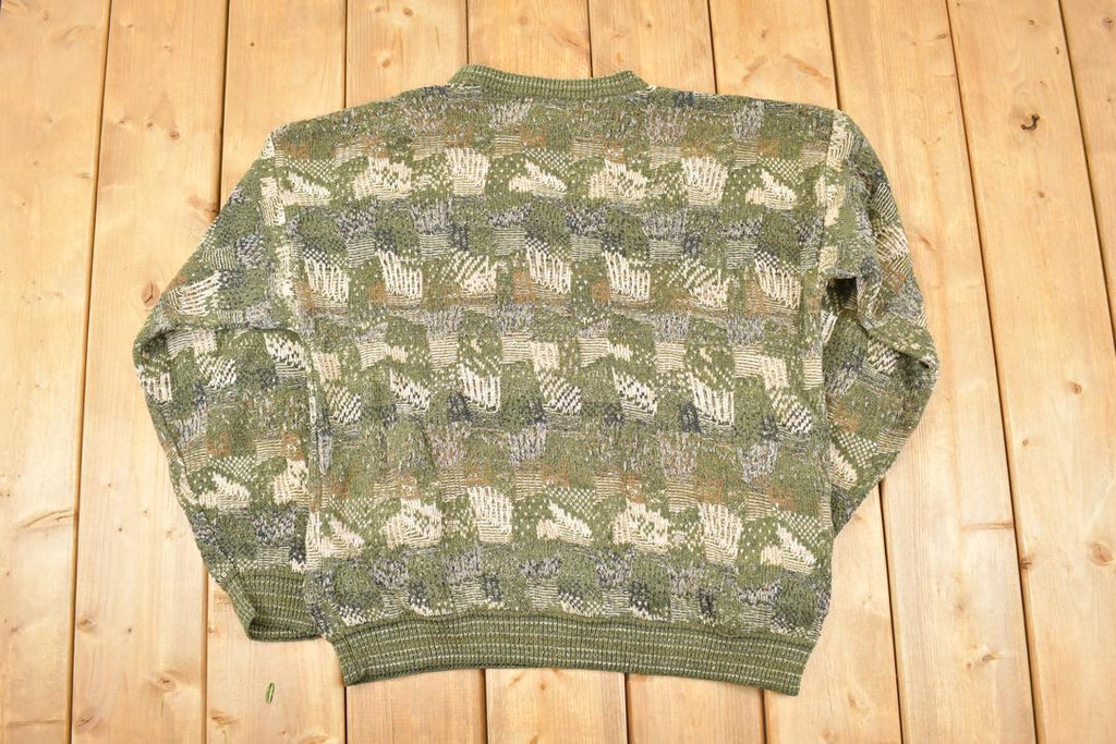 Vintage 1990s TSR Abstract Knit Crewneck Sweater Men's L