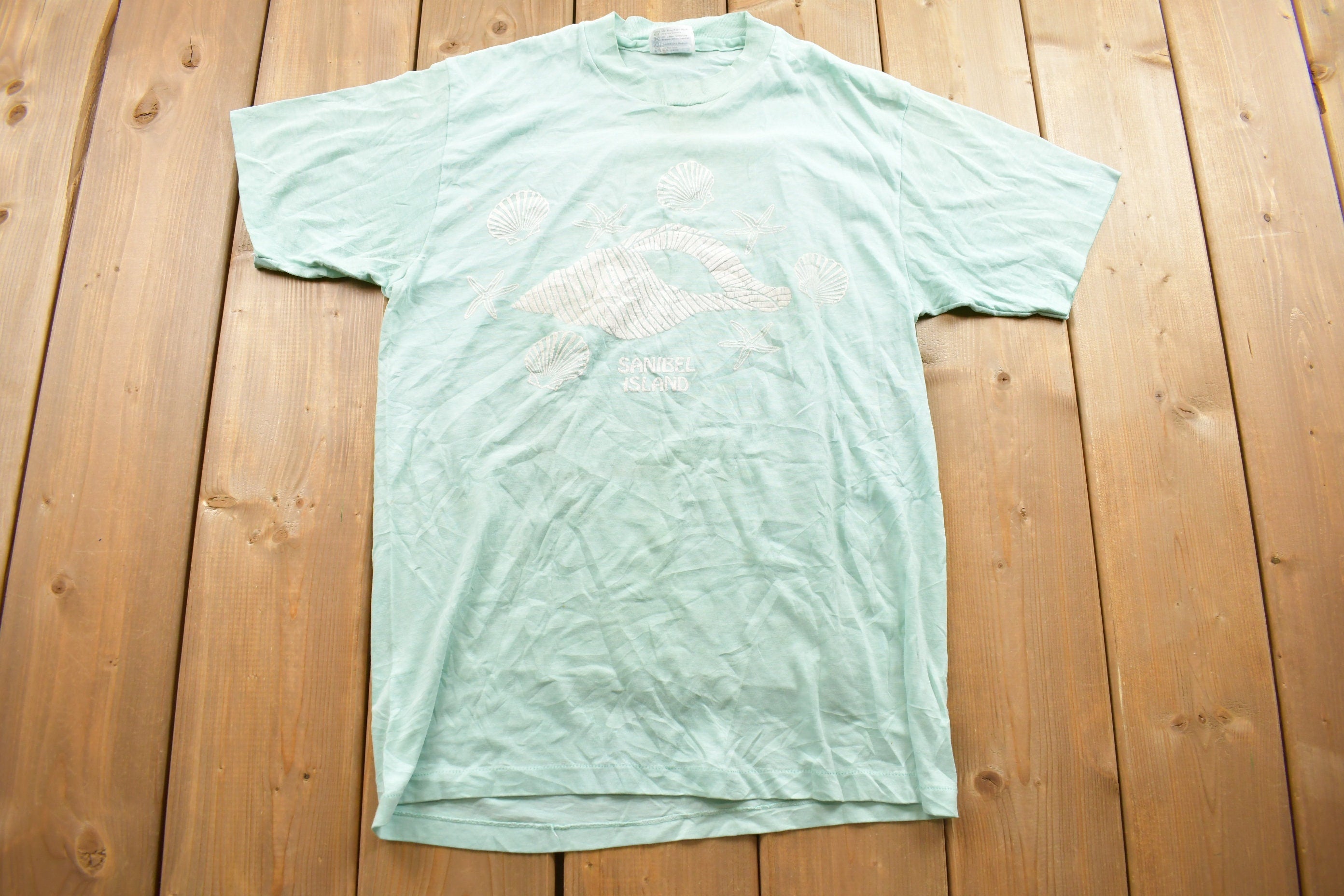 Vintage 1990s Sanibel Island Shells Souvenir T Shirt