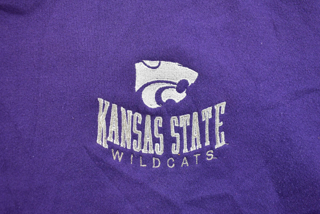 Vintage 1990s Kansas State Wildcats Collegiate Embroidered Crewneck Made In USA Pro Player