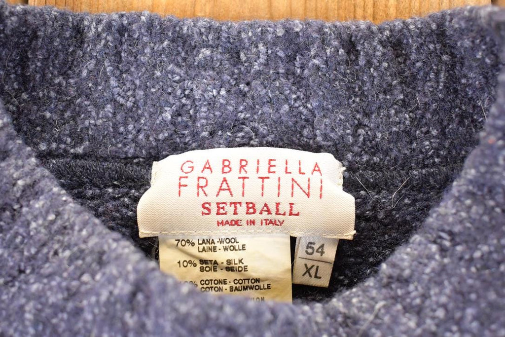 Vintage 1990s Gabriella Frattini Setball Abstract Knit Crewneck Sweater Mens L