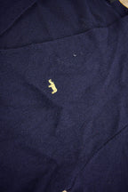 Vintage 1990s Pat Classic Rhino Embroidered Cardigan Sweater / Vintage Cardigan / Button Up / Navy Blue
