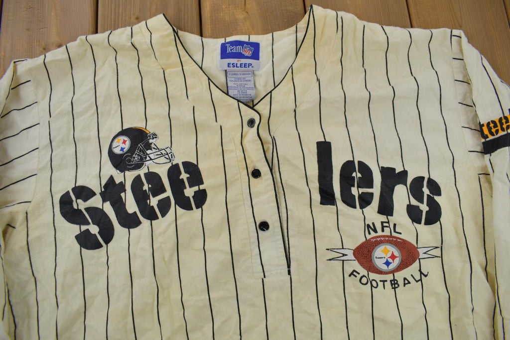 Vintage 1990s Pittsburgh Steelers NFL Graphic Pajama Shirt