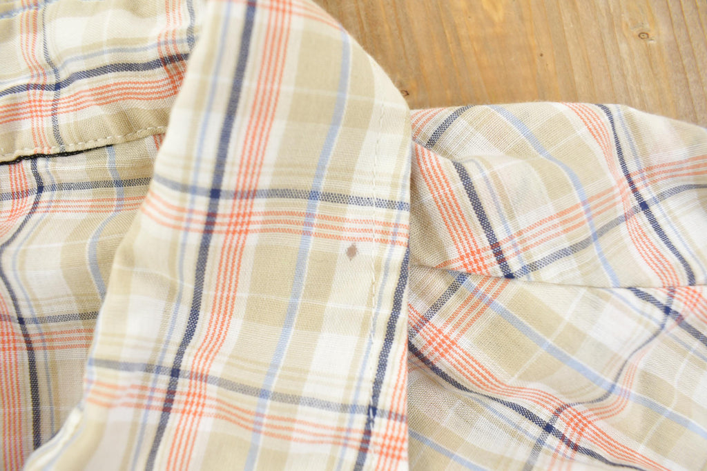 Vintage 1980s Wrangler Cowboy Plaid Button Up Shirt