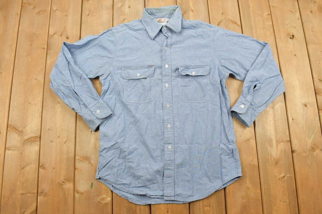Vintage 1990s Carhartt Denim Button Up Shirt