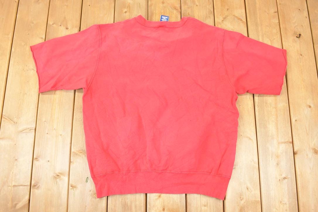 Vintage 1990s Champion Embroidered Cropped Sleeve Crewneck Sweatshirt Mens L