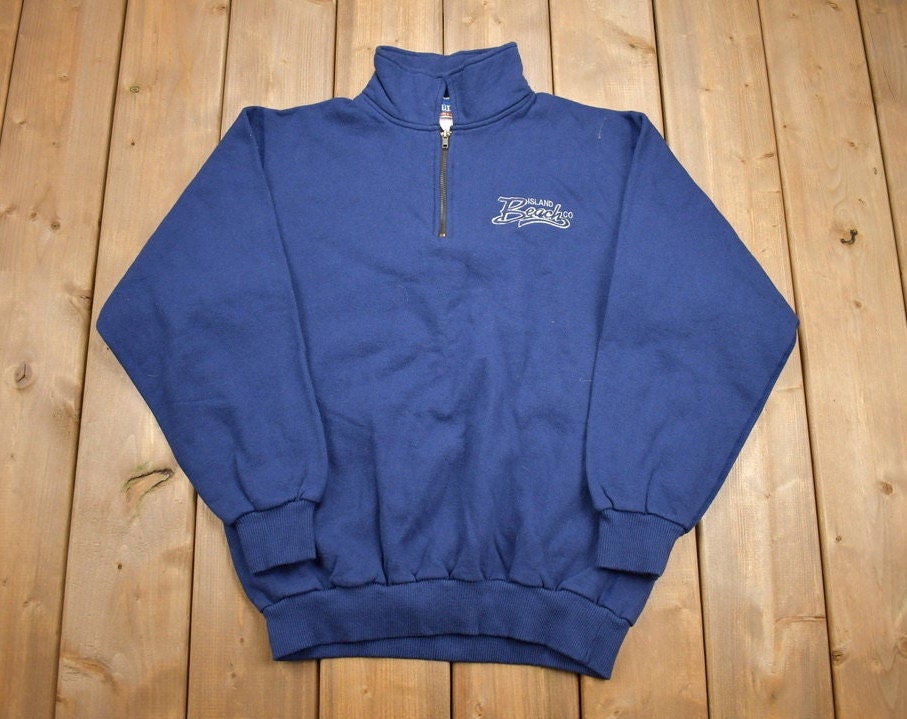 Vintage 1990s 'Island Beach Co' Quarter Zip Sweatshirt