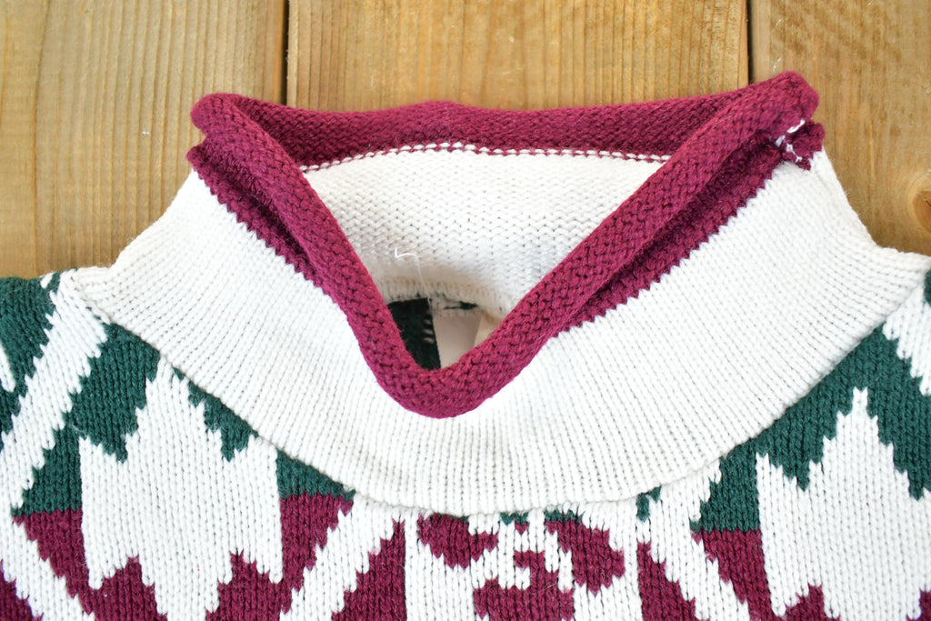 Vintage 1990s S Louis Knit Abstract Pattern Holiday Crewneck Sweater Mens XL
