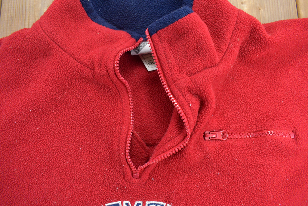 Vintage 2000 Looney Tunes Embroidered Quarter Zip Fleece Sweatshirt