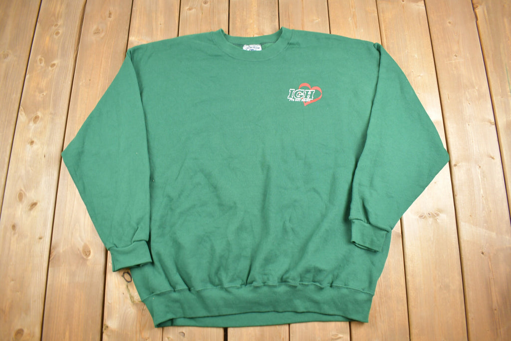Vintage 1990s I Got Heart Team Graphic Crewneck Sweatshirt