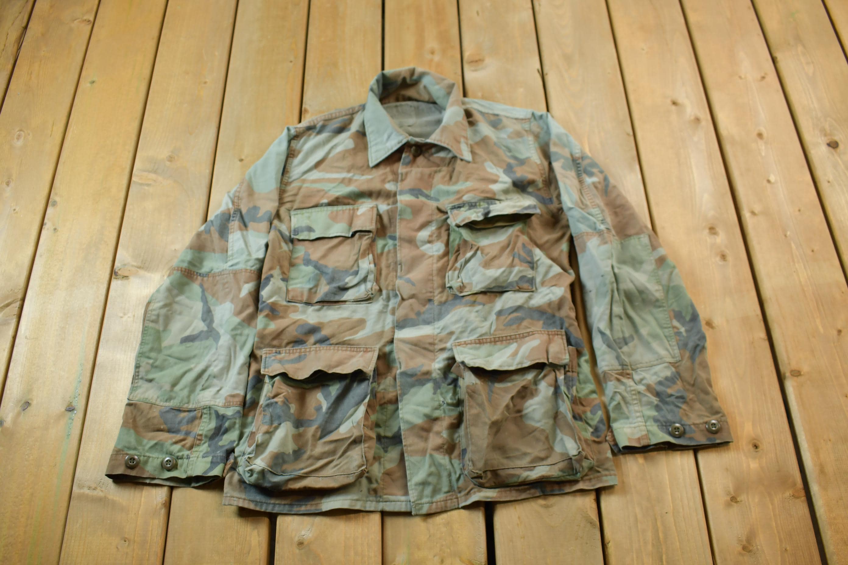 Vintage Military Button Up Shirt