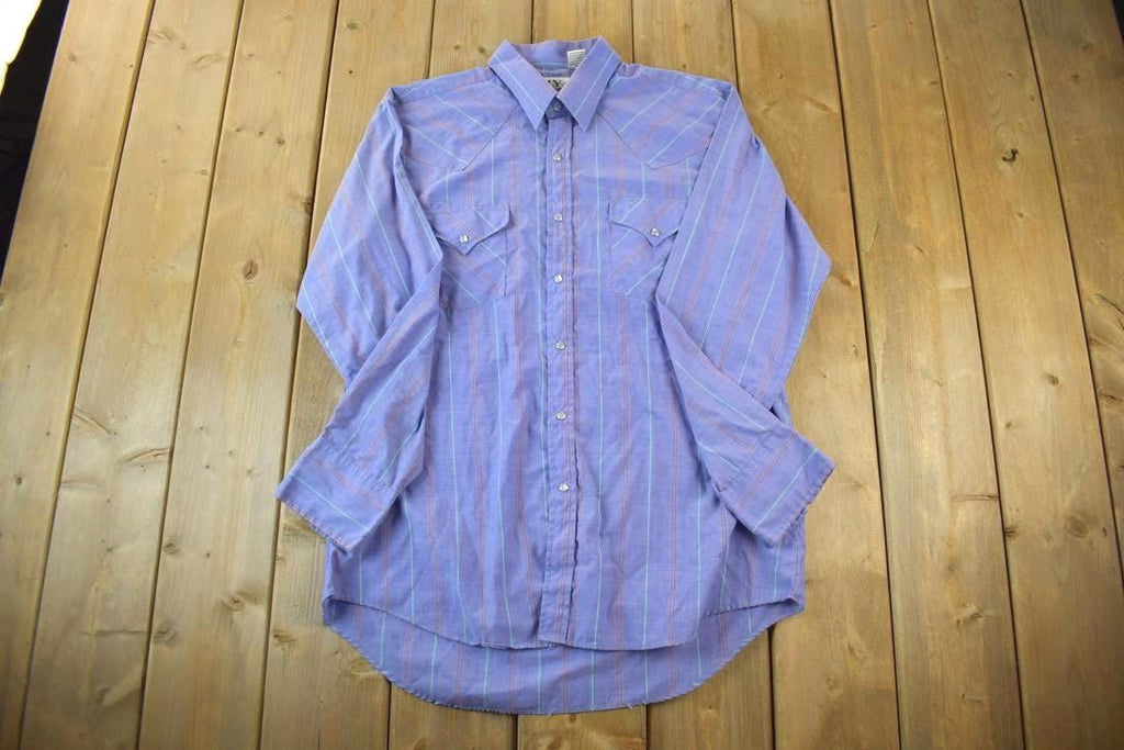 Vintage 1990s Ely Gentleman Stripe Western Shirt  Casual Wear